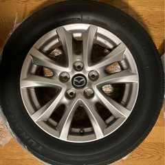 マツダ BM最終後期アクセラ　純正ホイール16インチ　6.5J +50 114.3 5H/純正ブリヂストンタイヤ205/60R/16 溝残多いの画像