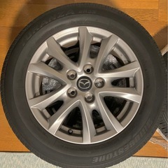 マツダ BM最終後期アクセラ　純正ホイール16インチ　6.5J +50 114.3 5H/純正ブリヂストンタイヤ205/60R/16 溝残多いの画像