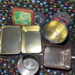 ブリキ缶4個セット　tin缶　ヴィンテージ　ティン缶の画像