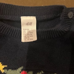 ツリー🎄車🚗紺ニット H&M 18m　の画像