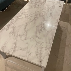 ニトリ　センターテーブル (大理石柄 WH)　の画像