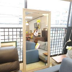 ② アンティーク ウォールミラー 壁掛けミラー 立掛け ホワイト■横幅87㎝×高さ177㎝ 検) ロイズ アンティークス■近隣配送無料 買取帝国 朝霞店の画像