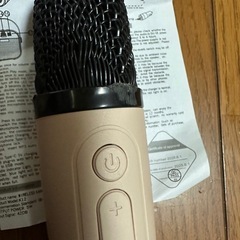 【動作確認済】マイク付スピーカー Bluetooth対応 アウトドア カラオケ ベージュの画像