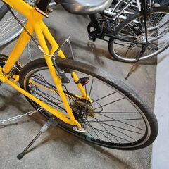 J1697【リユースのサカイ柏店】BRIDGESTONE　ブリヂストン　クロスバイク　GREEN LABEL　イエロー　3×8段変速　700×32C　クリーニング、簡易メンテナンス済み　★店頭にて試乗可★  中古自転車 　流山市 中古自転車 松戸市 中古自転車 我孫子市 中古自転車 船橋市 中古自転車 守谷市 中古自転車 取手市 中古自転車の画像