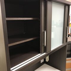 【ジャングルジャングル石川金沢店】  食器棚 ダークブラウン/木目調 W88.5×D40.5×H180.5 クリーニング済み												の画像