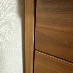 【無印良品】スタッキングシェルフセット（3段×3列・ウォールナット材）＋引き出しユニット付きの画像