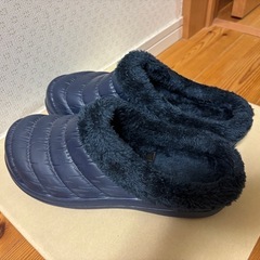 ［新品］冬用サンダル　
中敷ボア　紺色　サイズLの画像