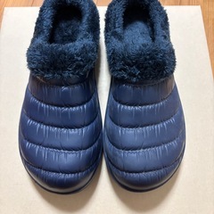 ［新品］冬用サンダル　
中敷ボア　紺色　サイズLの画像