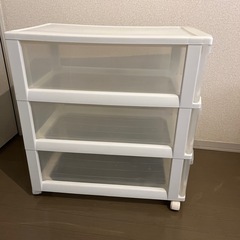衣装収納ケース　3段　キャスター付きの画像