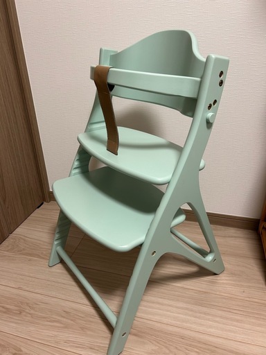 直接取引♡美品♡アッフルチェア　 ハーブグリーン 木製ハイチェア