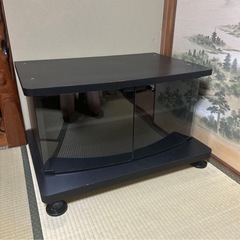 ガラス 木製 ブラック　テレビ台の画像