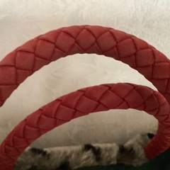 ハンドバッグ　ヒョウ柄　ラブリー　グレー　レッドチャーム　emの画像