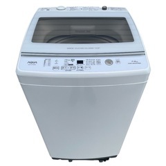【中古】洗濯機/アクア/2〜3人分/7.0kg/コンパクト/風乾燥/分解洗浄済み/AQW-GV70H-W/SB-AQWGV70HW【枚方市】の画像