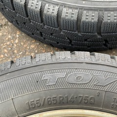 ダイハツムーブ用スタッドレスタイヤ+アルミホイール 155/65R14の画像