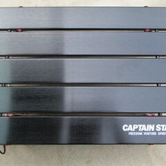 ☆キャプテンスタッグ CAPTAIN STAG キャンプ バーベキュー用 机 アルミロール テーブル◆コンパクトで持ち運び便利の画像