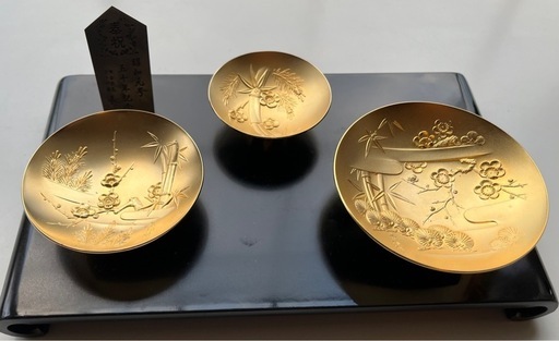 24KGP 昭和天皇陛下御即位五十年記念 黄金ひさげ揃 盃セット