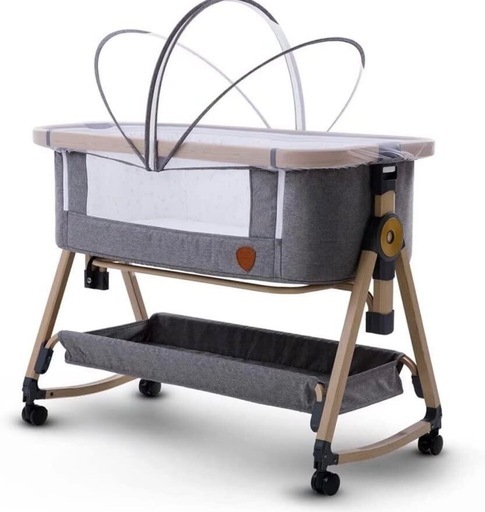 hzdmj ベビーベッド 折り畳み、高さ調節可能