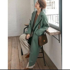 Re:EDIT グリーン ロングチェスターコートの画像