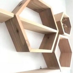 おしゃれ組み合わせウォールシェルフの画像