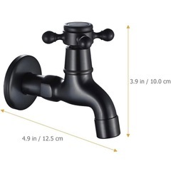 jojofuny 水道 蛇口 シャワー 立水栓 屋外 単水栓 キッチン 浴室 洗面水栓 ブラックの画像
