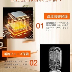 セラミックヒーター 電気ヒーター 2秒速暖 2重過熱保護 転倒OFF 節電対策 べんり便利の画像