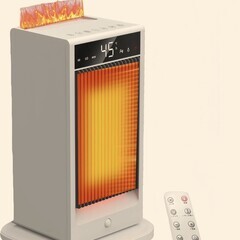 新品！【セラミックヒーター・空気清浄機】AI知能恒温 超音波加湿機能 4D炎効果 電気ファンヒーター 加湿マイナスイオン 小型【速暖1200W・乾燥対策 ・脱臭除菌】 人感センサー 暖房 リモコン 風量3段階 ライト人感センター付きの画像
