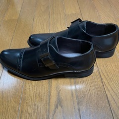 新品同様！試し履きのみ 黒の革靴 ビジネスシューズ (25.5cm)の画像
