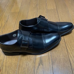 新品同様！試し履きのみ 黒の革靴 ビジネスシューズ (25.5cm)の画像