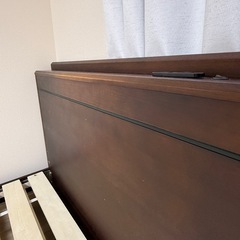 【11/2引渡し】シングルベッドフレーム ダークブラウン コンセント付きの画像