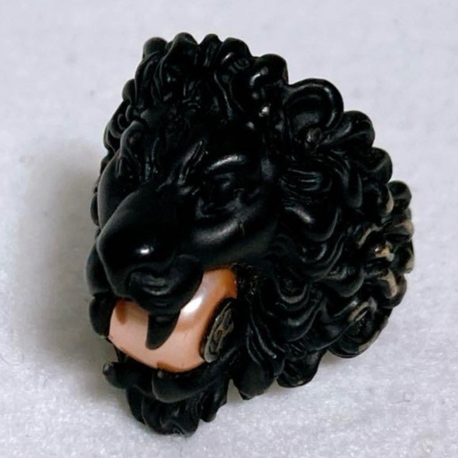 GUCCI グッチ ライオン　リング  アニマルモチーフ　23号　マットブラック