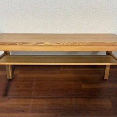 無印良品 天然木 タモ材 ベンチ 椅子 イス チェア 廃番の画像