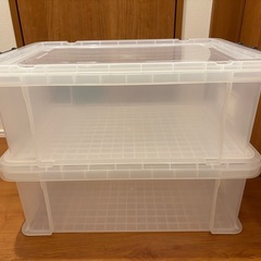 クリアケース 蓋付き 1段 2個セットの画像