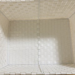 【10月中引取】ニトリ PPワイドテープバスケット（白）の画像