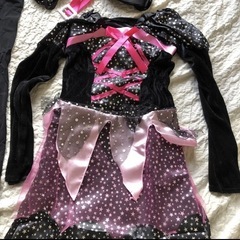 新品ハロウィン　140cm 魔女　インパ　USJ キッズ　女の子　撮影会　長袖　コスプレセット　コスチュームの画像