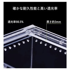 爬虫類 ケージ シェルター アクリル製 トカゲ 蛇 サソリ 飼育 ボックス (20x15x10cm)の画像