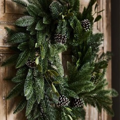 IKEA VINTERFINT ヴィンテルフィント 造花のリース, 室内/屋外用/松ぼっくり グリーン, 60 cmの画像