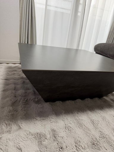 美品❤️‍?SALE テーブル　ローテーブル　センターテーブル　石目調　グレー　　80cm×80cm80cm RASIK（ラシク） ローテーブル スクエア 幅80cm 長方形 棚付 スチール 