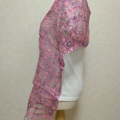 ストール　ピンク×花の画像