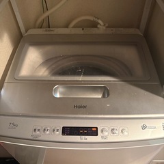 【美品】Haier 7.5kg 洗濯機 インバーター搭載 動作確認済／大阪市内　配達可能(料金相談) の画像