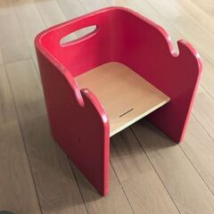 HOPPL ホップル コロコロ チェア 赤 木製 キッズ ベビーの画像