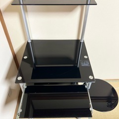 ガラスpcラック　ファブ　ブラックの画像
