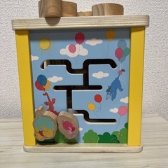 知育おもちゃ　プーさん　アクティビティキューブ　木製の画像