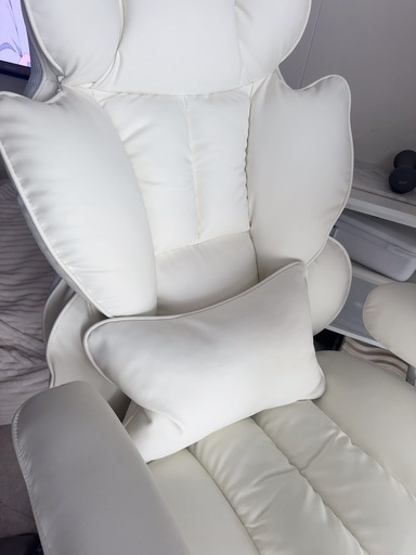 デスクチェア ゲーミングチェア ホワイト