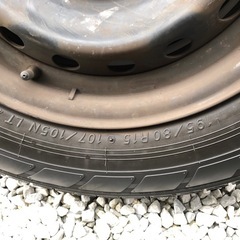 鉄チンホイール　中古タイヤ付　4本の画像