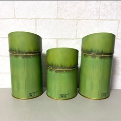 竹割缶 おしゃれ インテリア 茶筒 竹 茶葉入れ お茶缶 オブジェ 小物入れの画像