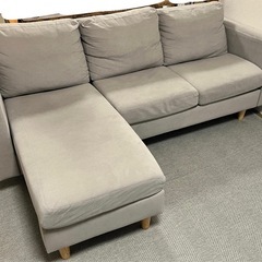 【美品】３人掛けソファー　オットマン付の画像