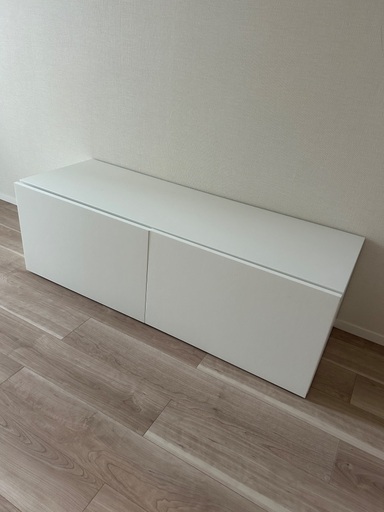 IKEA ベストー 120x40x38 cm プッシュオープン ホワイト