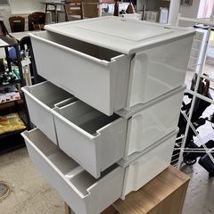 A2510-602 衣装ケース　収納ケース　3段4個組　バラ売り不可　キズ汚れ有りの画像