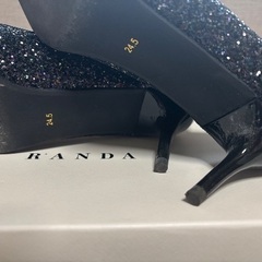 ラメ•ブラック　24.5センチ　結婚式•2次会に。の画像