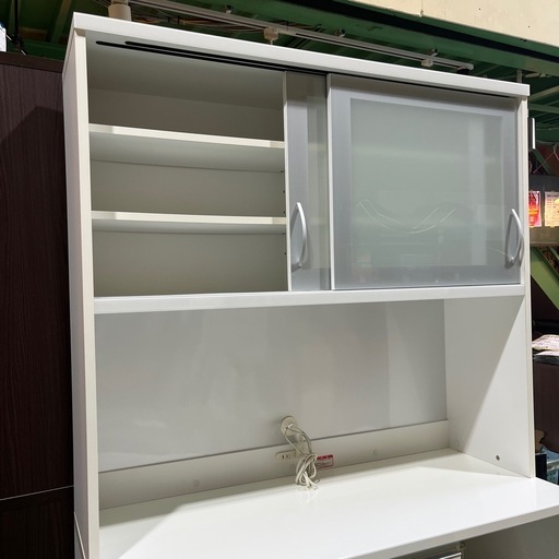 【高橋木工】ブランド家具　レンジ台　レンジボード　キッチン収納　食器棚　白　ホワイト　コンセント付き　【120.4×51×195】